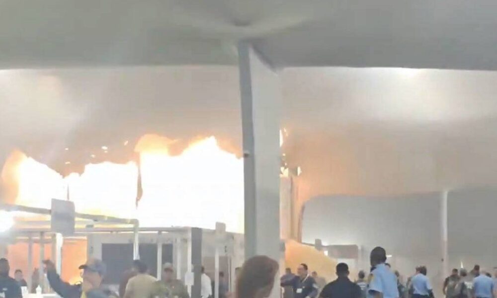 COP30 fire panic as flames rip through venue and people 'run for exits'