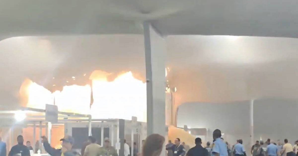 COP30 fire panic as flames rip through venue and people 'run for exits'