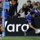 Henry Arundell touches the ball to the floor to score a try for Bath