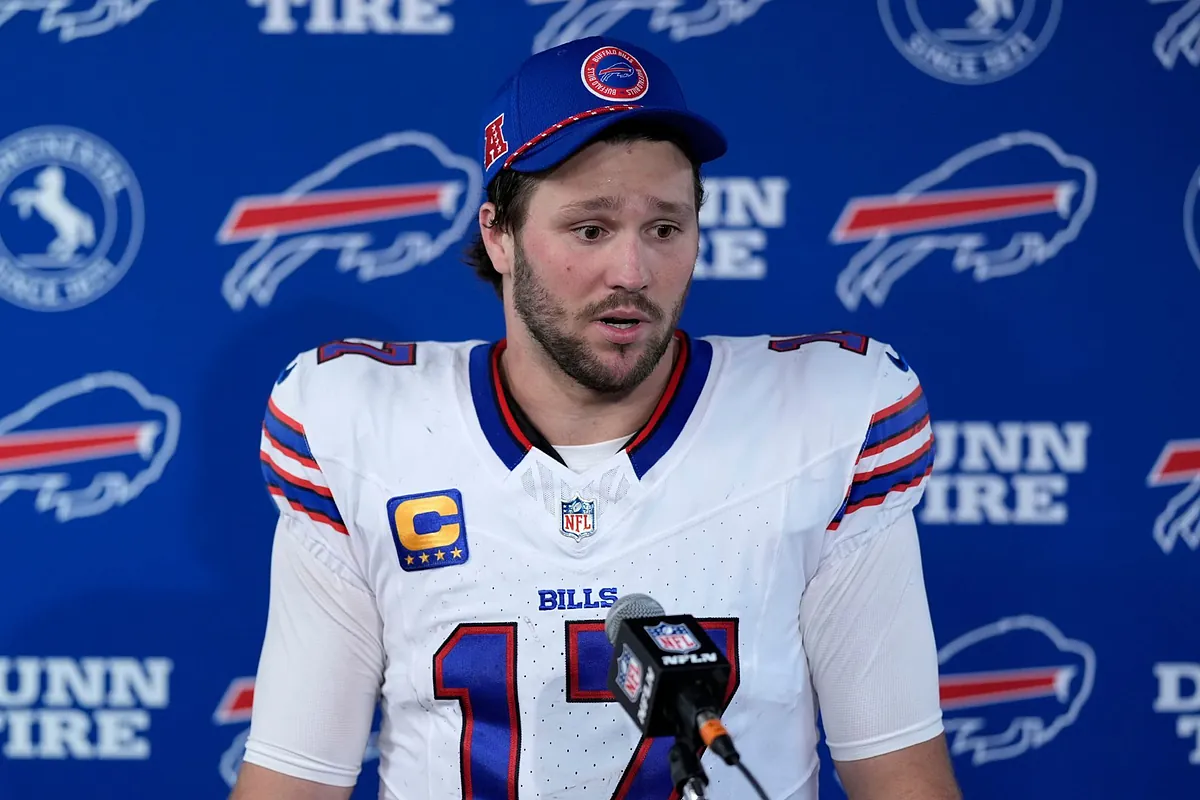 Josh Allen found himself caught in an entanglement sharing an awkward moment with his teammate