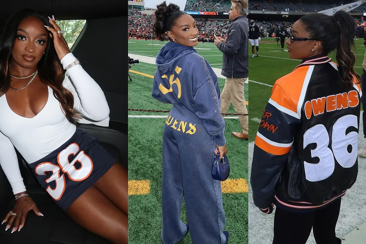 Simone Biles now includes herself as part of the chicago bears with her touch of fashion and elegance