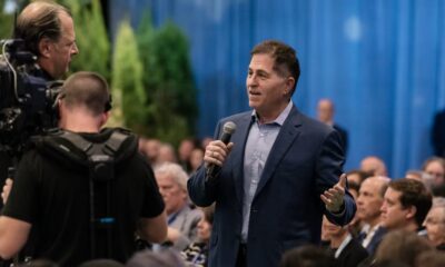 Michael Dell speaking at a conference in October. His namesake company is due to post results late Tuesday.