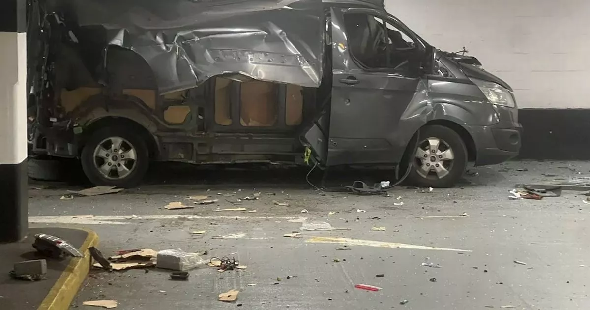 Van explosion leaves man in hospital after "massive blast" in shopping centre car park