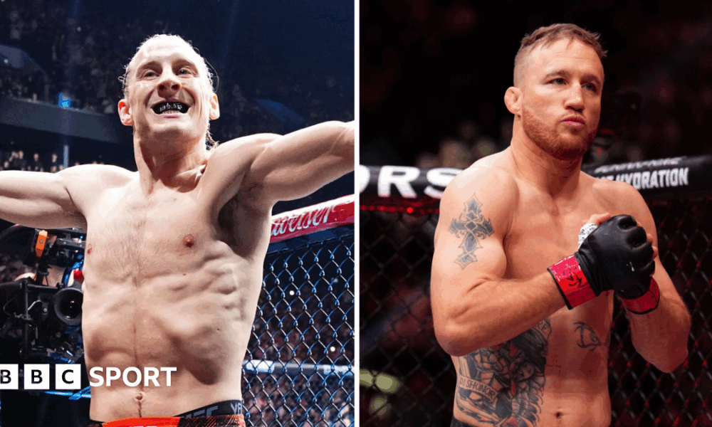 A split picture of Paddy Pimblett and Justin Gaethje