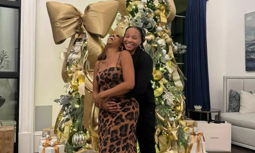 2 Porsha Williams Debuts New Boo On Thanksgiving Wearing A 128 Naked Wardrobe Leopard Dress