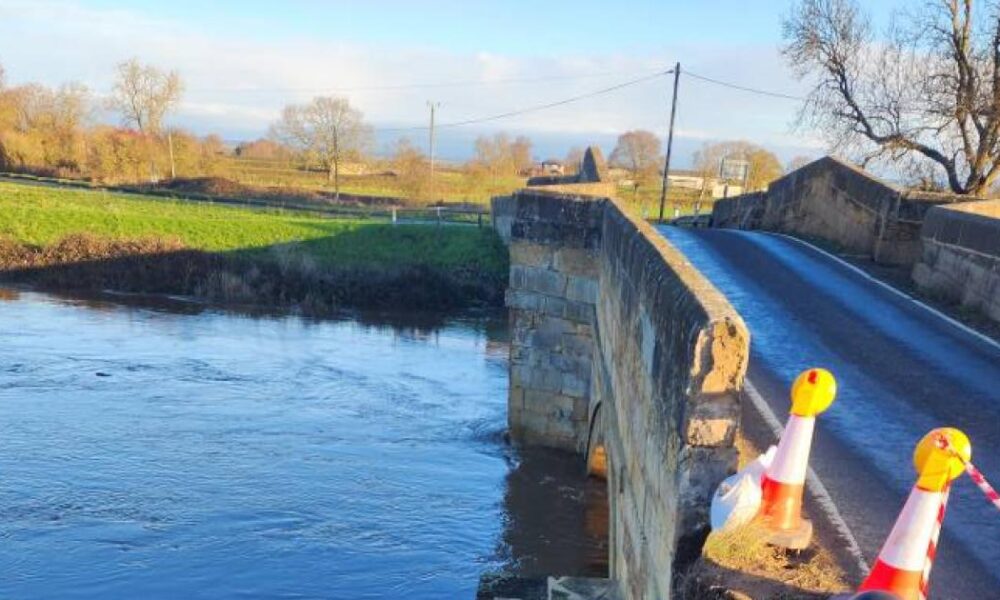 Main route in North Yorkshire closed due to damaged bridge.