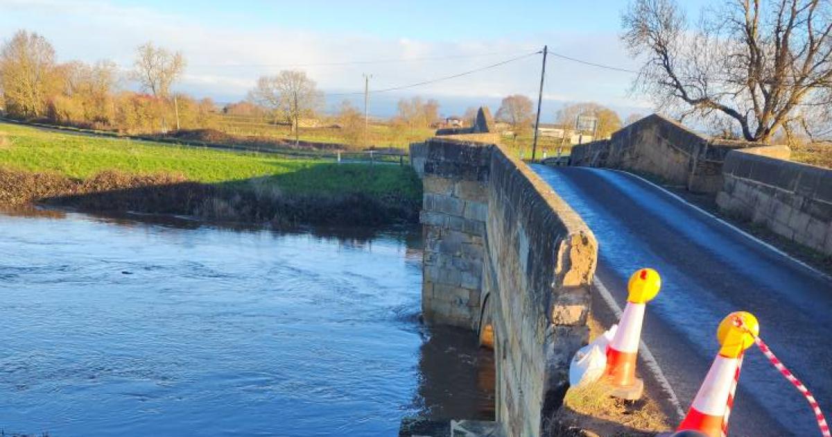 Main route in North Yorkshire closed due to damaged bridge.