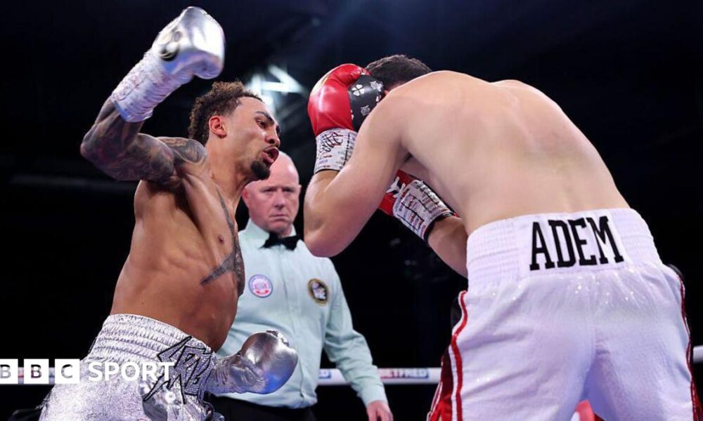 Ben Whittaker throws a punch at Benjamin Gavazi