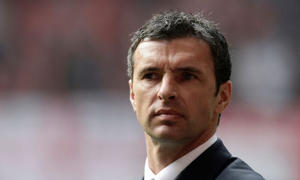 Football legend Gary Speed who has just had a 'talking bench' installed in his memory