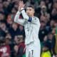 Cristiano Ronaldo of Portugal reacts to the crowd after receiving a red card against Republic of Ireland