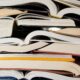 Stack of open books
