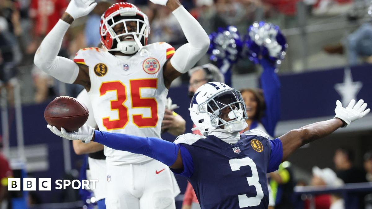 Dallas Cowboys wide receiver George Pickens celebrates after catching a pass for a successful two-point conversion against Kansas City Chiefs