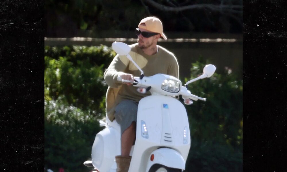 Justin Bieber Hits Palm Springs with Scooter