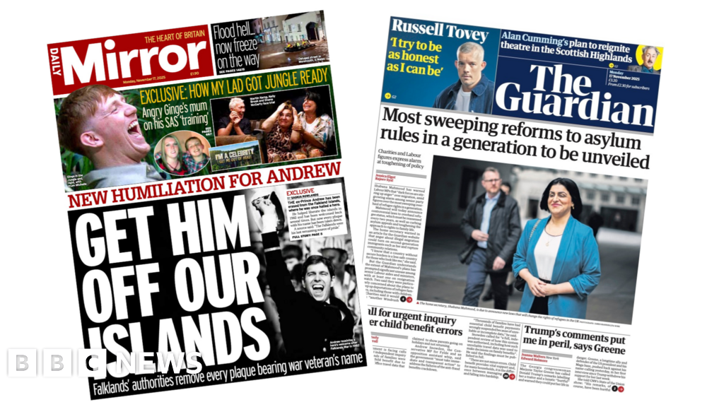 'Sweeping reforms to asylum rules' and 'New humiliation for Andrew'