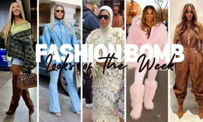 Best Fashion Bomb Looks of the Week: Savannah James in a Green Plaid Natasha Zinko Shirt, Claire Sulmers in a Blue MSO Lagos Top, Teyana Taylor in a Cream Moncler X Jill Sander Coat + More!