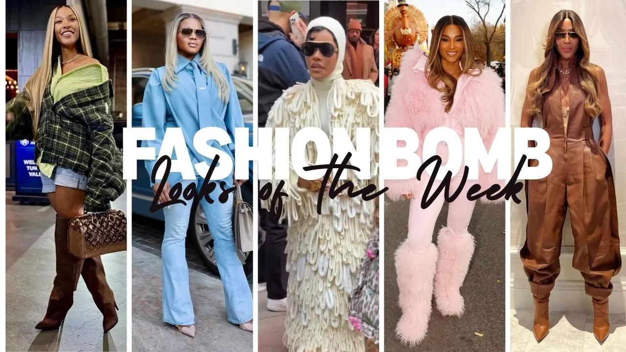 Best Fashion Bomb Looks of the Week: Savannah James in a Green Plaid Natasha Zinko Shirt, Claire Sulmers in a Blue MSO Lagos Top, Teyana Taylor in a Cream Moncler X Jill Sander Coat + More!
