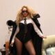 Beyonce Wears a Black Agent Provocateur Mercy Bustier and Black Amina Muaddi Yigit Pumps While Supporting Kelly Rowland on The Boy Is Mine Tour