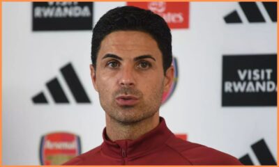 Arsenal manager Mikel Arteta at a press conference