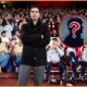 Arsenal manager Mikel Arteta looks on