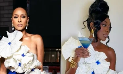 Celebs Love: Keri Hilson and Wendy Osefo Both Spied in a White and Cobalt Blue Atelier Indigo Floral Dress