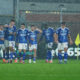 COMO, ITALY - OCTOBER 29: Players of Como 1907 celebrate their first goal by Douvikas during the Serie A match between Como 1907 and Hellas Verona FC at Giuseppe Sinigaglia Stadium on October 29, 2025 in Como, Italy. (Photo by Pier Marco Tacca/Getty Images)
