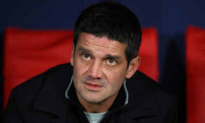 MADRID, SPAIN - NOVEMBER 26: Cristian Chivu, Head Coach of Internazionale, looks on prior to the UEFA Champions League 2025/26 League Phase MD5 match between Atletico de Madrid and FC Internazionale Milano at Estadio Metropolitano on November 26, 2025 in Madrid, Spain. (Photo by David Ramos/Getty Images)