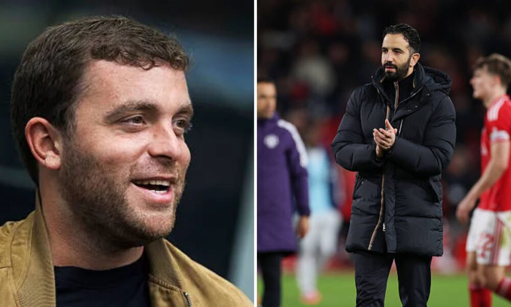 Split image of Fabrizio Romano and Ruben Amorim