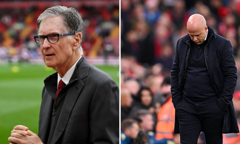 Split image of Liverpool owner John Henry and Arne Slot