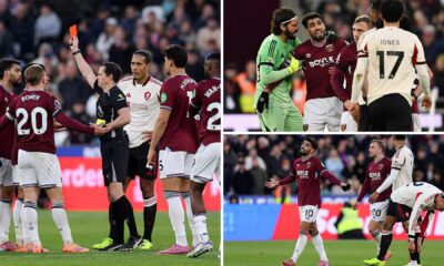 A collage from the incident involving West Ham
