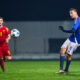 Francesco Camarda scores for Italy against Montenegro in the U21 European qualifier (@azzurri)