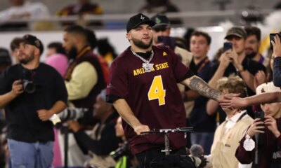 Weeks After Gruesome Injury, Cam Skattebo Hypes Up ASU Students