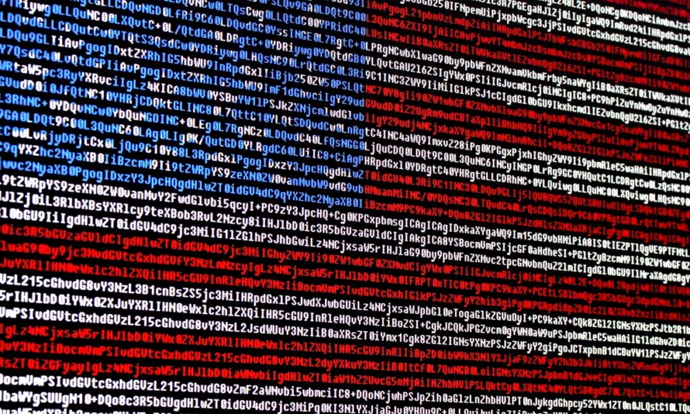 American flag consisting of computer code symbols