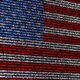 American flag consisting of computer code symbols
