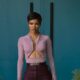 Hulu's All's Fair Fashion : Teyana Taylor in a Blush Rick Owens Cut-Out Top and Plum Victoria Beckham Trousers