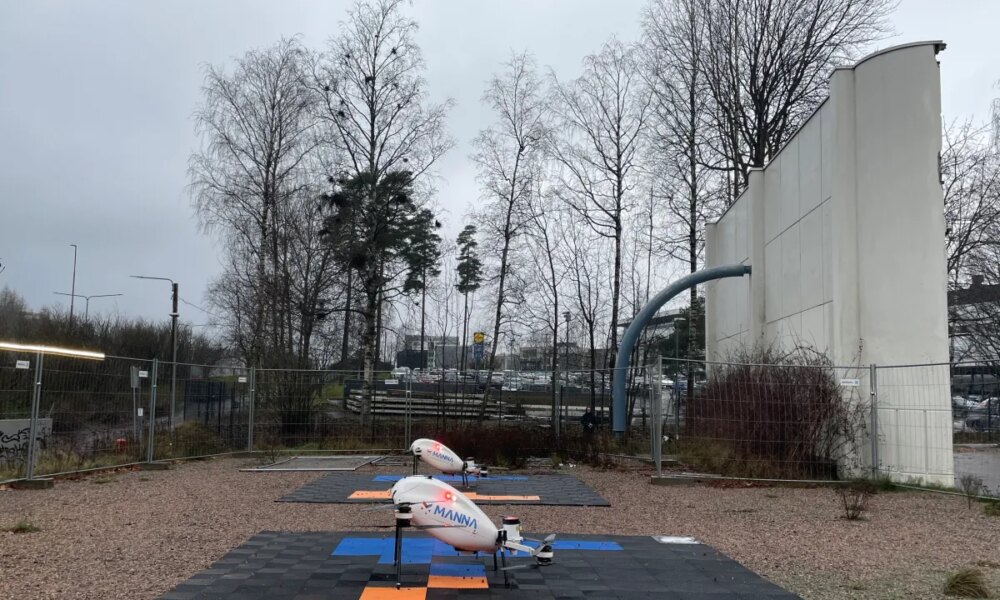 Huuva, Manna and Wolt partnership - Espoo, Finland - November 2025 - drones