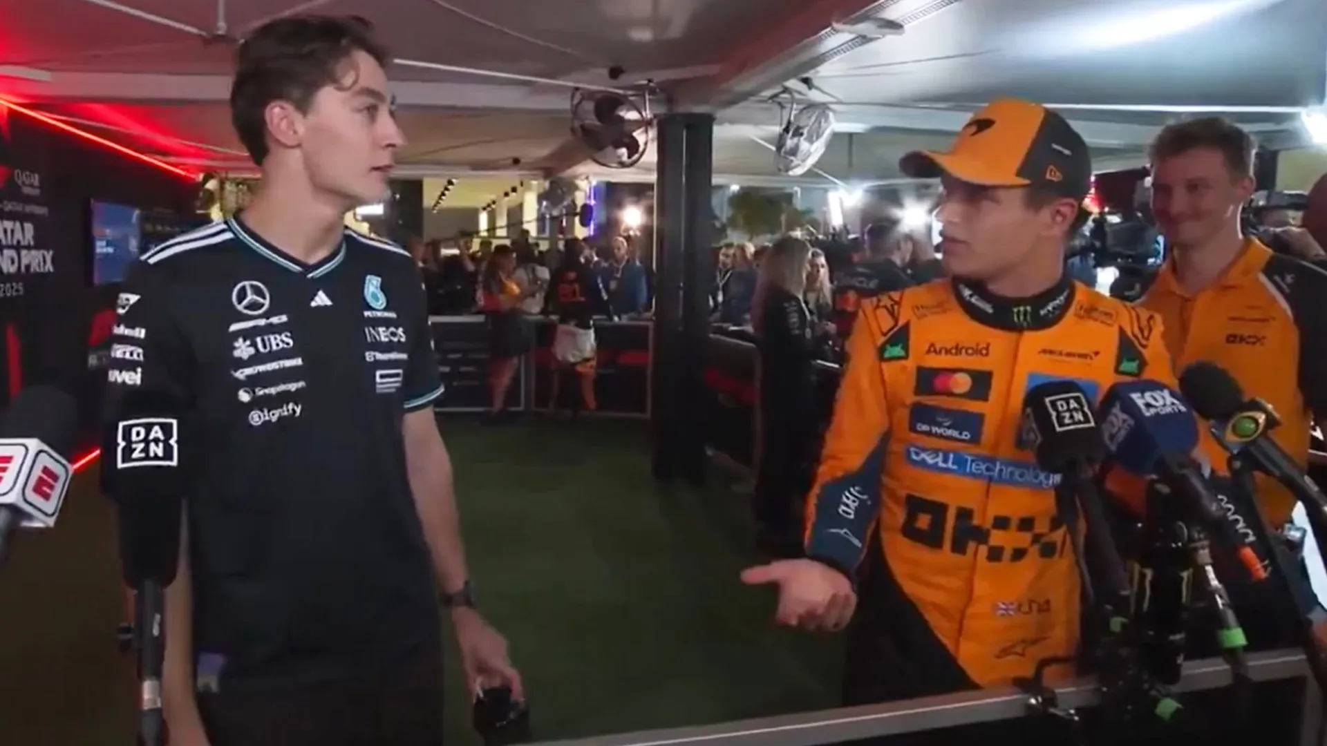 'Don't listen to that' - George Russell and Lando Norris have awkward confrontation after Qatar GP qualifying