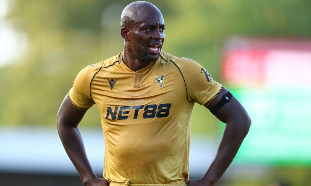 CRAWLEY, ENGLAND - JULY 25: Jean-Phillipe Mateta of Crystal Palace looks on during the pre-season friendly match between Crawley Town and Crystal Palace at Broadfield Stadium on July 25, 2025 in Crawley, England. (Photo by Bryn Lennon/Getty Images)