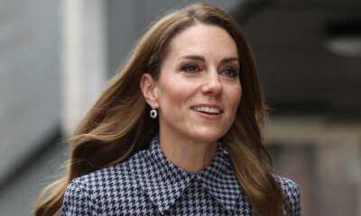 Kate Middleton Wows in Blue Houndstooth Dress for Charity Outing