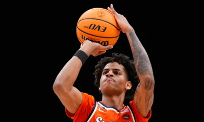 Love To See It! La La & Carmelo Anthony Pop Out To Support Kiyan As He Drops Buckets For Syracuse University (VIDEOS)