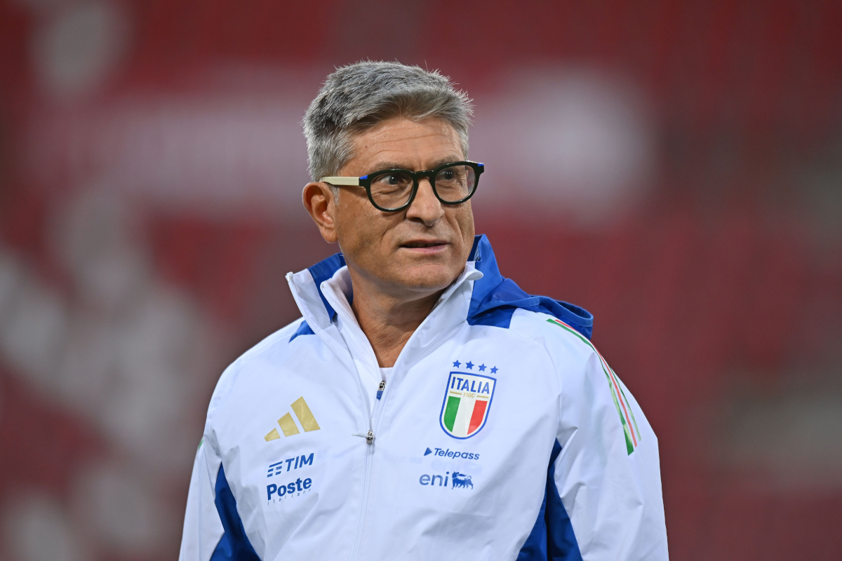 TRIESTE, ITALY - SEPTEMBER 09: Massimiliano Favo head coach of Italy U17 reacts during the International Friendly match between Italy U17 and Spain U17 at Stadio Nereo Rocco on September 09, 2024 in Trieste, Italy. (Photo by Alessandro Sabattini/Getty Images)
