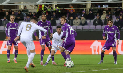 FLORENCE, ITALY - NOVEMBER 27: Mijat Gacinovic of AEK Athens FC scores a goal during the UEFA Conference League 2025/26 League Phase MD4 match between ACF Fiorentina and AEK Athens FC at Stadio Artemio Franchi on November 27, 2025 in Florence, Italy. (Photo by Gabriele Maltinti/Getty Images)