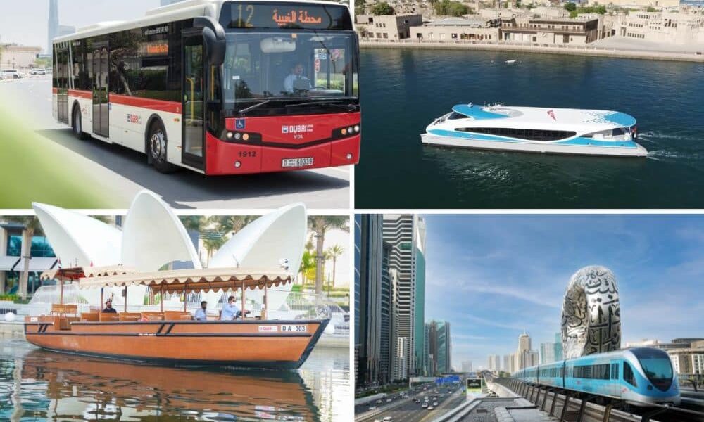 Dubai eid new year parking metro bus