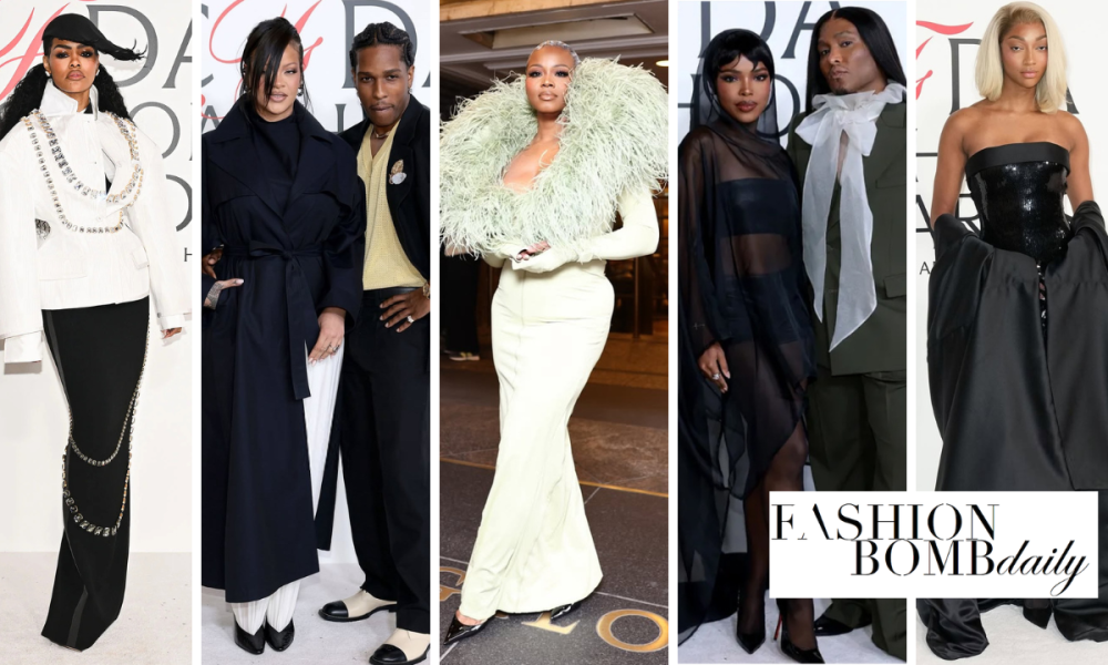 On the Scene at the CFDA Awards: Rihanna and A$AP Rocky in Alaia and Chanel, Fashion Bomb CEO Claire Sulmers in a Mint Boiscamp Dress, Teyana Taylor in a Structured Thom Browne Look + More!
