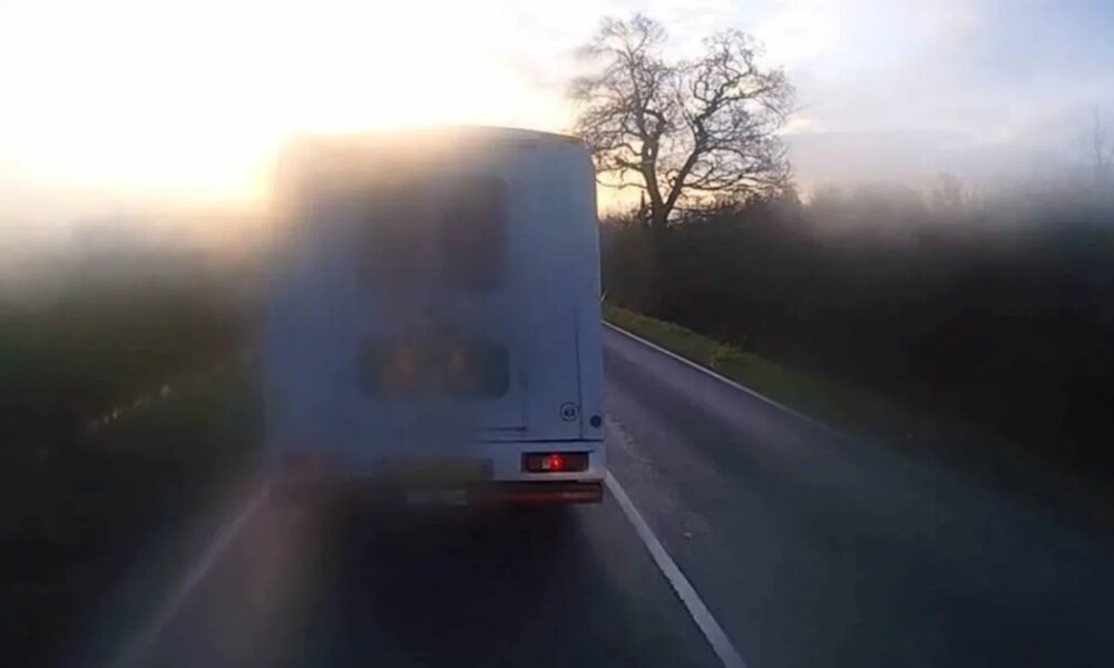 Driver crashed and spilled glue all over road trying to look through misted windscreen | News UK