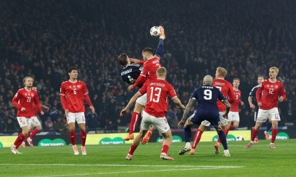 GLASGOW, SCOTLAND - NOVEMBER 18: Scott McTominay of Scotland scores his team