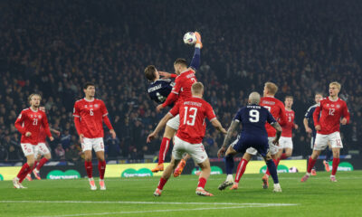 GLASGOW, SCOTLAND - NOVEMBER 18: Scott McTominay of Scotland scores his team