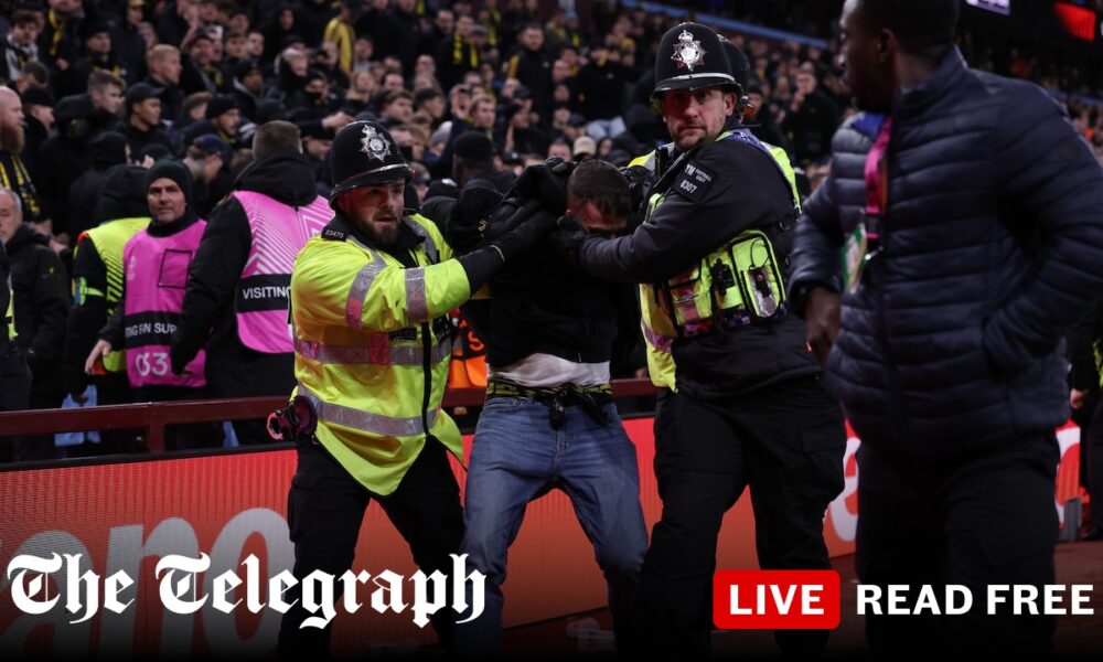 Aston Villa overcome Young Boys but match marred by violent clashes between fans and police