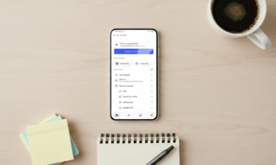 NordVPN server types displaying on phone on desk
