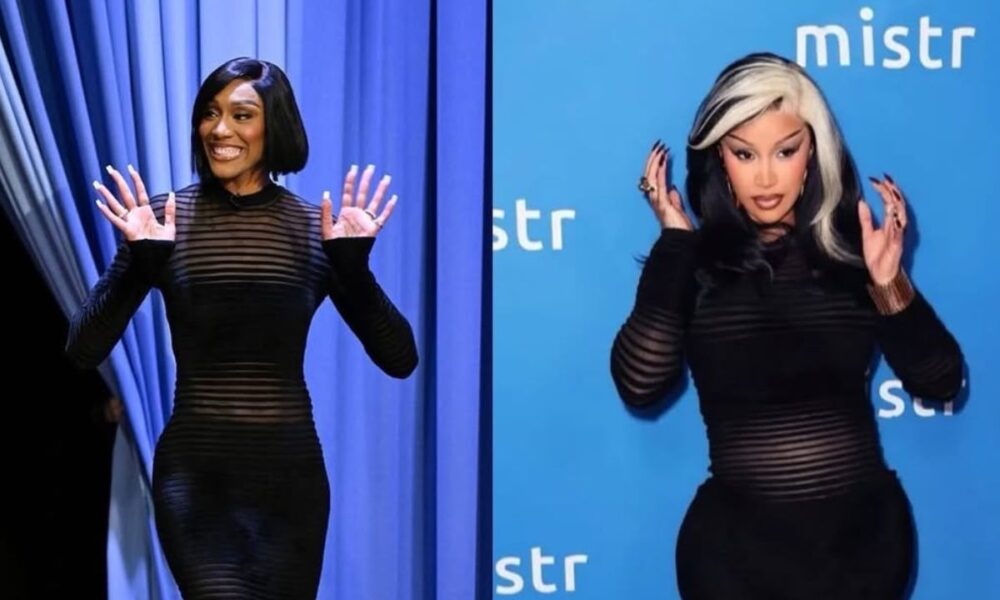 Who Wore It Better? A'ja Wilson and Cardi B Both Captured in a Black Vintage-Inspired Mugler Dress