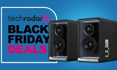 Edifier QR65 on blue background, with TR&#039;s &#039;Black Friday deals&#039; badge